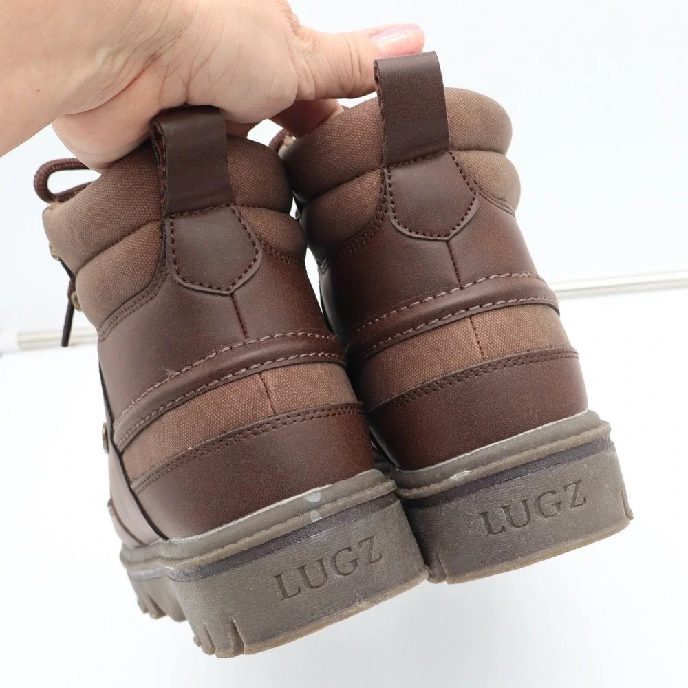 Lugz Boots Mens 7 Sycamore Brown Moc Toe Lug Sole Excellent